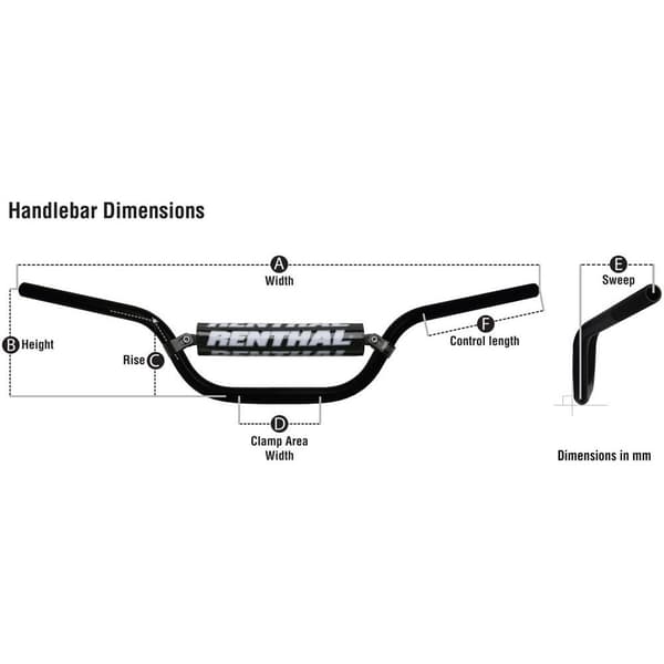Renthal Scrambler Styr 998 Reed/windham Sort 28.6 mm / 803 mm