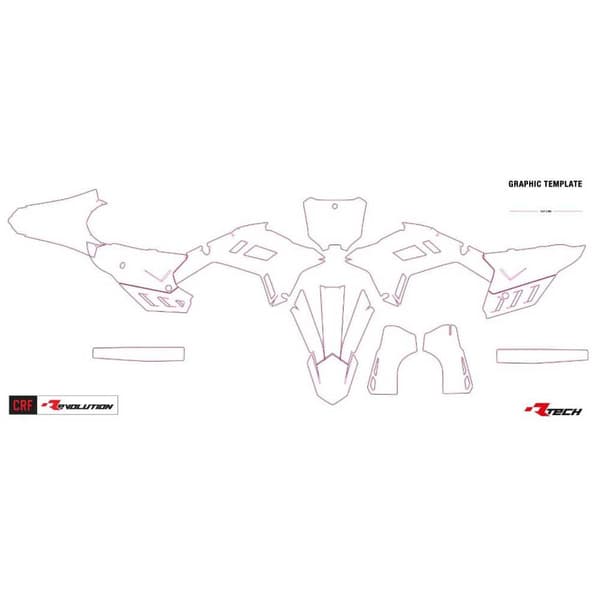 Rtech Muovisarja Honda Crf 21-22 Harmaa