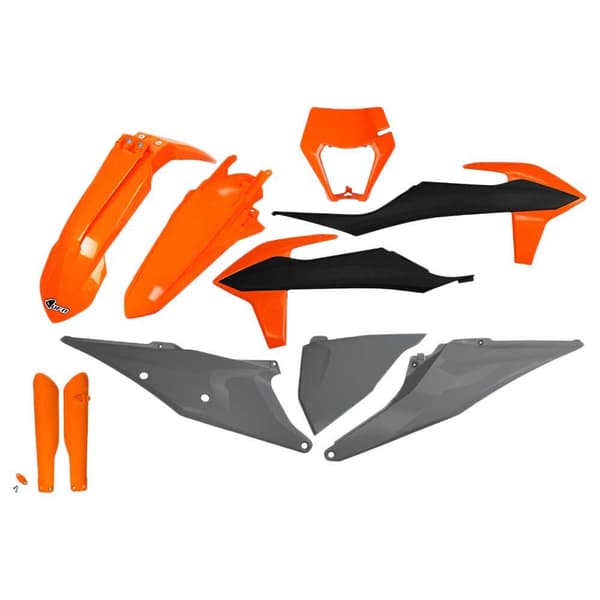 Ufo Plastkit Ktm Exc/exc-f 2020-2021 With Headlight Ktkit527f-999x Fork Protectors &