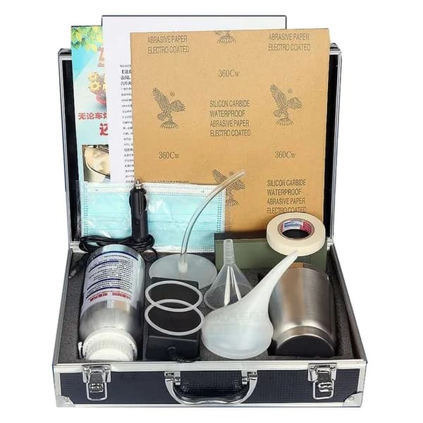 Bilstrålkastarrenoveringskit, 800ML flytande polymer, bilbelysning renovering och reparation, Set 2 Verktygslåda Kit
