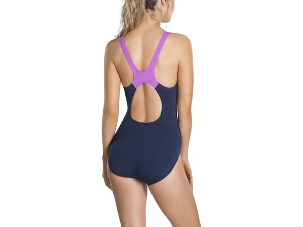 Speedo badedrakt Boom Splice Muscleback marineblå og rosa størrelse 34 (8-10822A023)