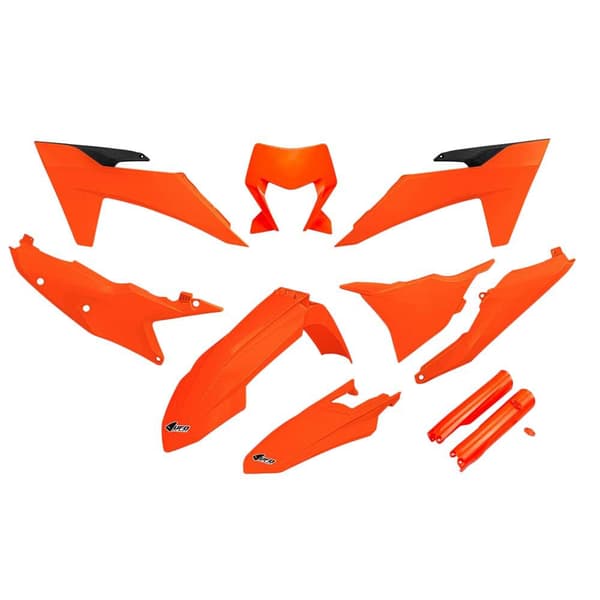 Ufo Ktm Exc/exc-f 2024-2024 With Headlight Ktkit530f-fflu Fork Protectors & Plastkit