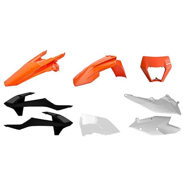 Polisport Enduro Ktm Exc/exc-f/xc-w/xcf-w 17-19 Oem 18 90884 Plastkit Vit,Orange,Svart