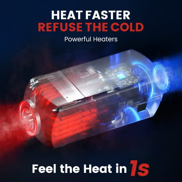 Luftdieselvärmare 12V 5KW Luftdieseltillsatsvärmare Luftvärmare 0,16-0,52L/H Dieselvärmare med LCD-skärm Fjärrkontroll Utan Bluetooth, Svart