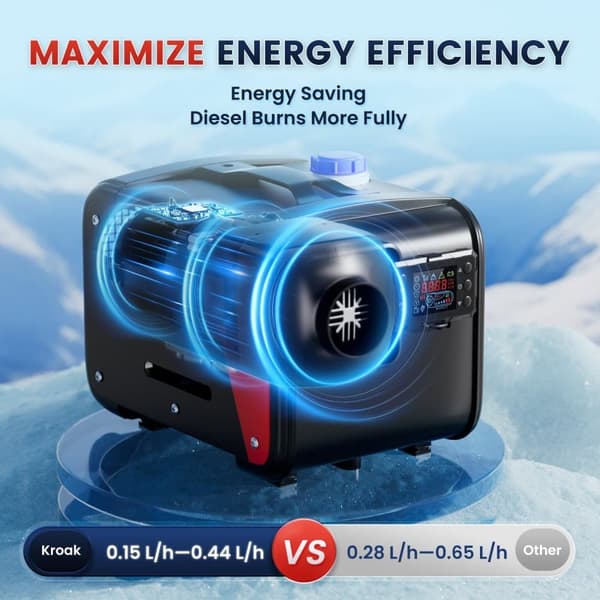 12V 5KW ilmadiesellämmittimen lisälämmitin, Bluetooth-ilmalämmittimen ilmadiesel-apulämmitin kaukosäätimellä ilman EU-sovitinta