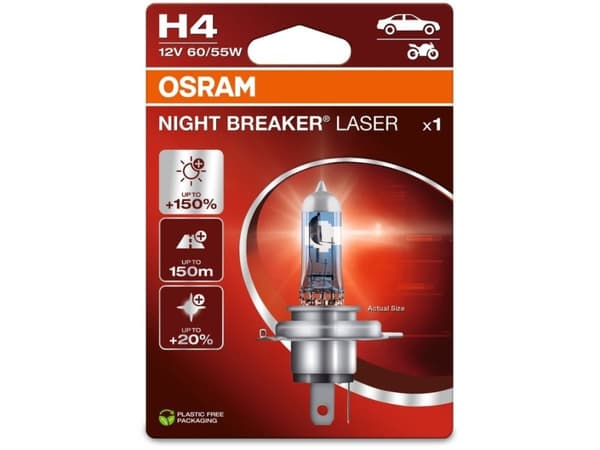 OSRAM 64193NL-1BL halogen lyskilde Night Breaker® Laser Next Generation H4 60/55 W 12 V