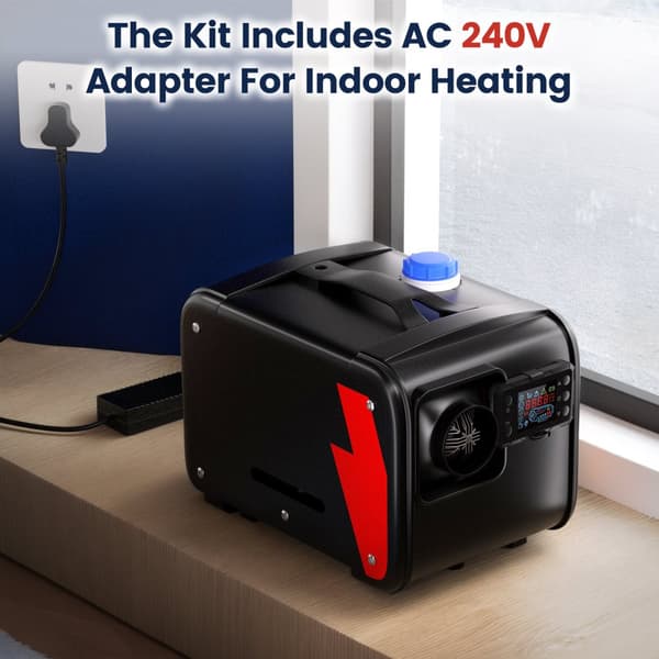 12V 5KW Air Diesel Heater Hjælpevarmer, Air Heater Air Diesel Hjælpevarmer med fjernbetjening og EU Adapter