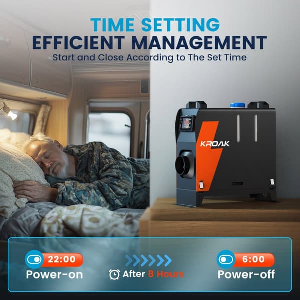 Dieselilmalämmitin Lisälämmitin 12V 24V 5KW Ilmanlämmitin Dieselilmanlämmitin LCD-näytöllä ja kaukosäätimellä, EU-sovittimella