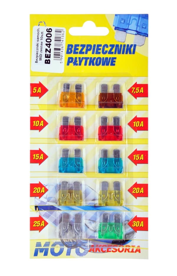 MIDI-autosulakkeet, 10 kpl - läpipainopakkaus