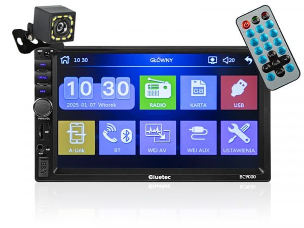 Radio BLUETEC BC9000 2DIN 7" kamera