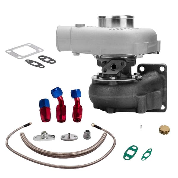 Universellt Turbocharger Kit, Oljekyld, Boost upp till 300 HK, T3/T4 Flänsar