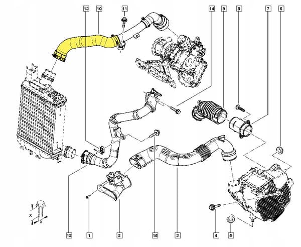 TURBO VÄLIJÄÄHDYTYSLETKU PIPE DACIA RENAULT 1.3 Tce