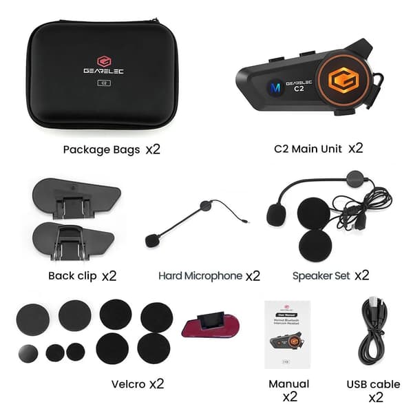 Kypäräpuhelin Intercom Headset 2KPL