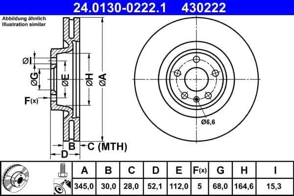 Front brake disc L/R (highly carburized; with screws) fits for: AUDI A4 ALLROAD B8, A4 B8, A5, A6 C7, A7, Q5; PORSCHE MACAN 1.8-4.2 06.07-