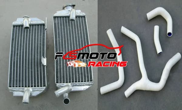 Aluminiumradiator, 30% kølekapacitetsforøgelse, silikoneslange inkluderet,Radiator HVID Slange