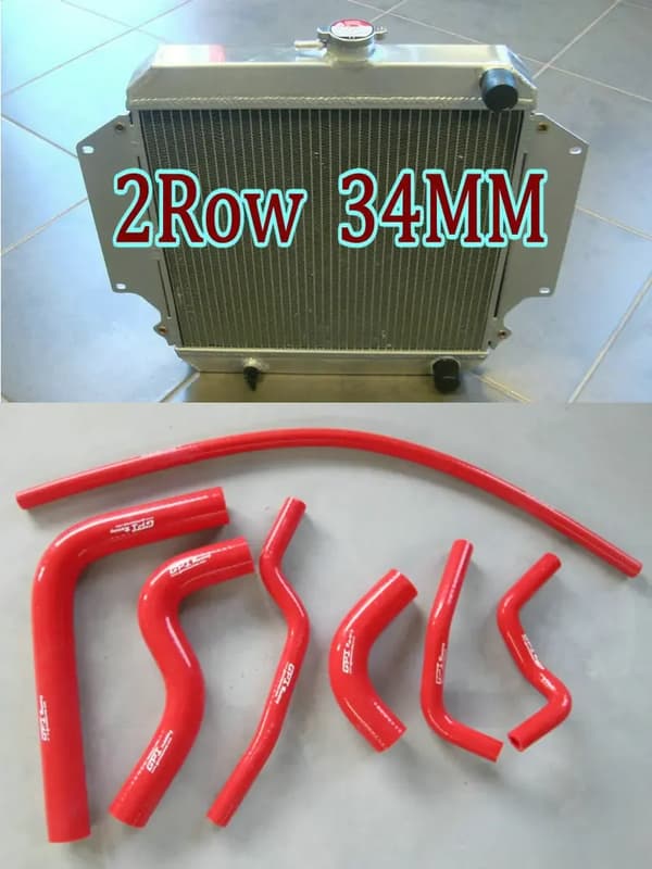 Aluminiumradiator, 2-rækket design, holdbar legeringskonstruktion,RØD