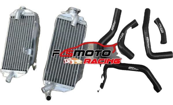 Aluminiumradiator, 30% kølekapacitetsforøgelse, silikoneslange inkluderet,Radiator Sort Slange