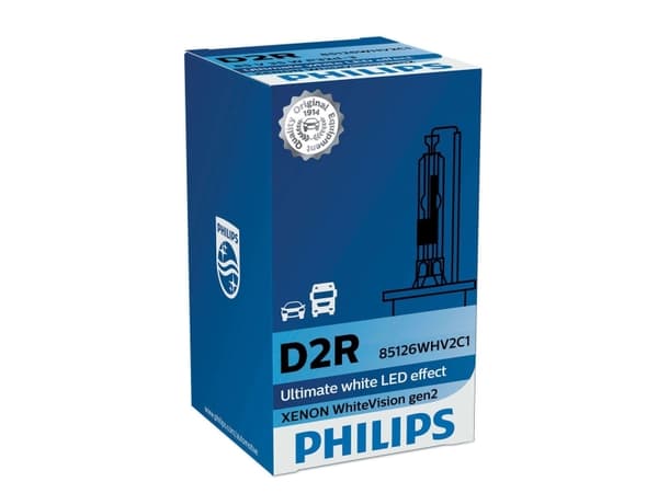 Philips WhiteVision Xenon gen2 85126WHV2C1 Xenonlampa till bilstrålkastare, 35 W, 85 V, D2R, halogen, 5000 K, 1 styck