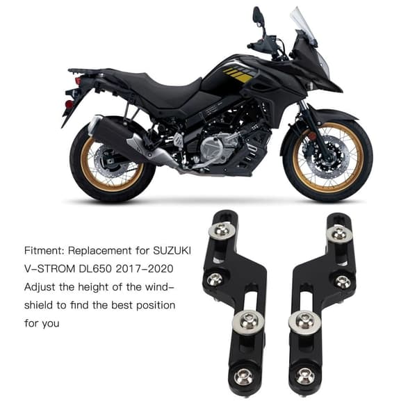 Motorcykel vindruta vindruta monteringsfäste, byte för SUZUKI V-STROM DL650 2017-2020 svart