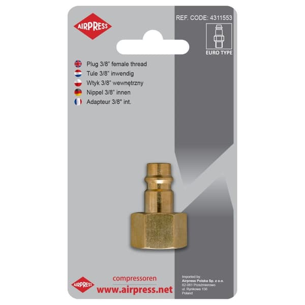 LUFTPRESSEPLUG 3/8"" INDVENDIG GEVIND