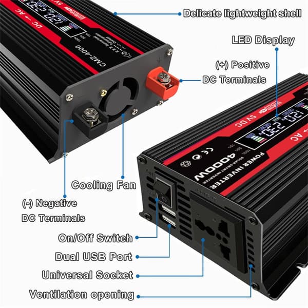 Inverteri 12V to 220V 4000W