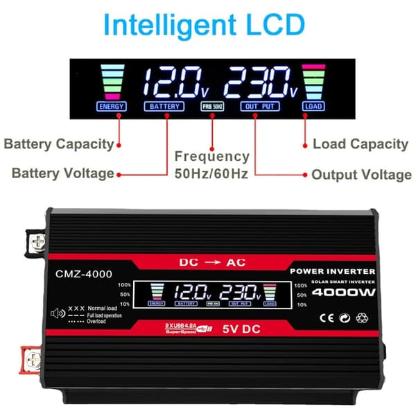 Inverteri 12V to 220V 4000W