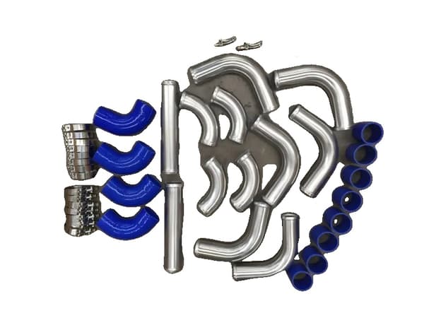 Aluminium Universal Intercooler Turbo Rør, Holdbart 2 Tommer Diameter, Komplet Installationssæt,Sort