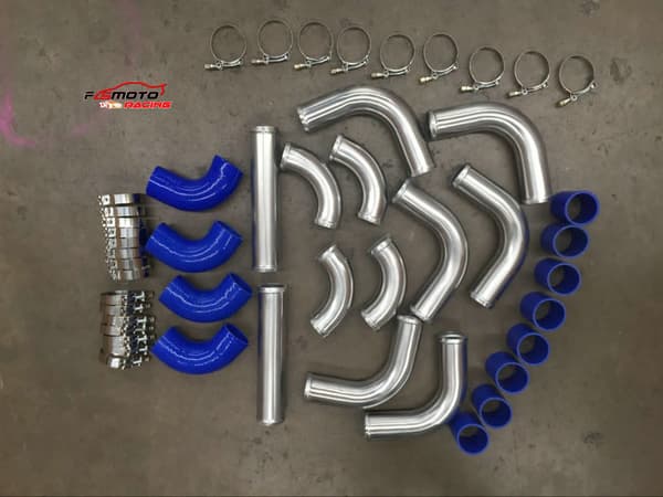 Intercooler Turbo Putkisarja, 2.5 Tuuman Halkaisija, Korkealaatuinen Alumiinirakenne,Sininen