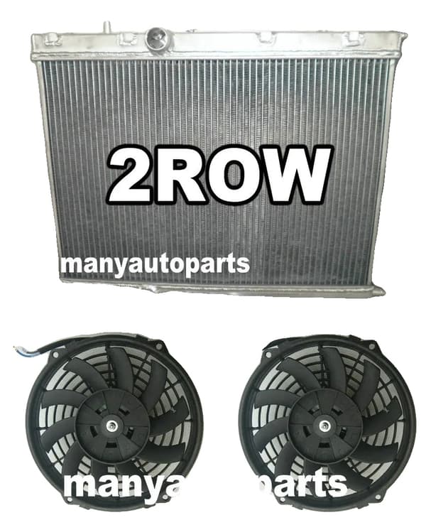 Aluminiumkylare med fläktar, komplett kylarsats, passar Peugeot 206 GTI180, 1999-2008