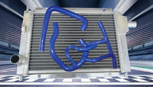 Aluminiumradiator, tilpassede silikoneslangefarver, effektiv køleydelse,Blå