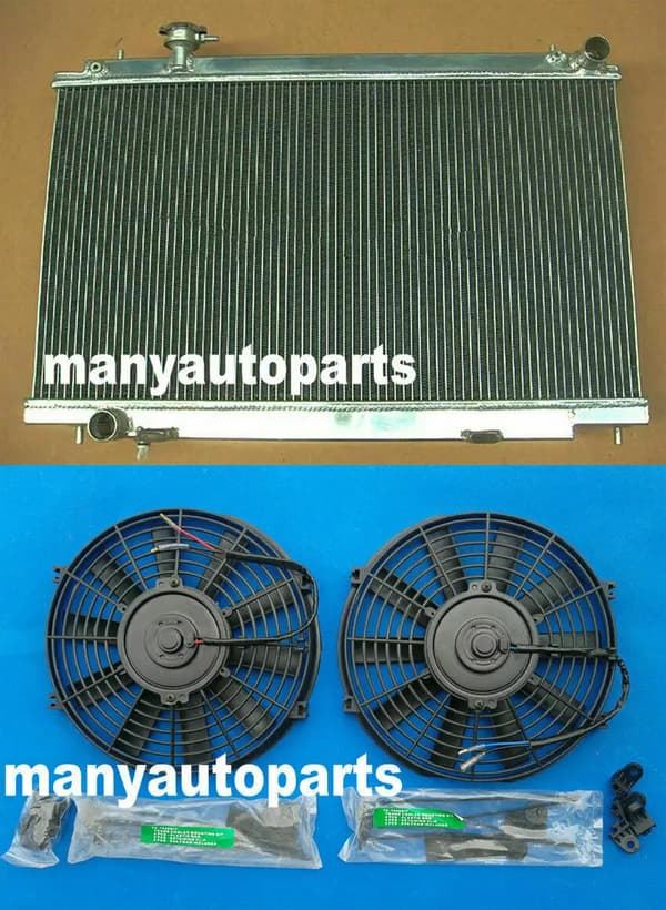 Aluminiumkylare för Nissan Fairlady 350Z Z33, Lättviktsdesign, Enkel installation,radiator med fläkt