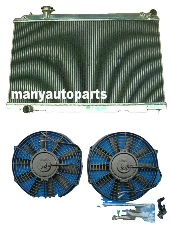 Aluminiumkylare för Nissan Fairlady 350Z Z33, Lättviktsdesign, Enkel installation,radiator med fläkt