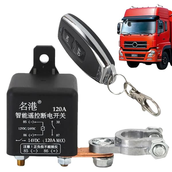 Kauko-ohjattava akkukatkaisin, varkaudenestosuojaus, helppo asennus, 12V 250A