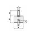 Miniatyrbild 3 av 3: Gummistötdämpare hona/hane typ B, Fi 25x20 mm, M6x8 mm, M6x18 mm, cylindrisk 84245