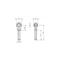 Miniatyrbillede 3 af 3: Kuglehovedstik, kat.2, 27x3, til 25,4-benet, 225MM, højre 03423