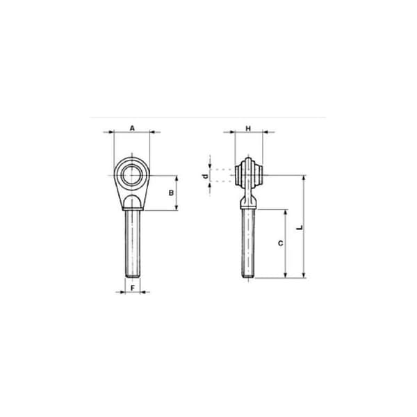 Kuglehovedstik, kat.2, 27x3, til 25,4-benet, 225MM, højre 03423