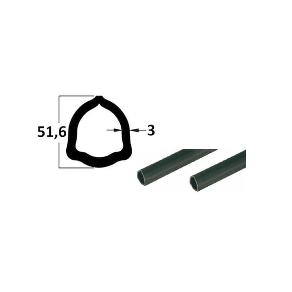 Rør 1m, trekantet profil 51,6x3, P8 27291