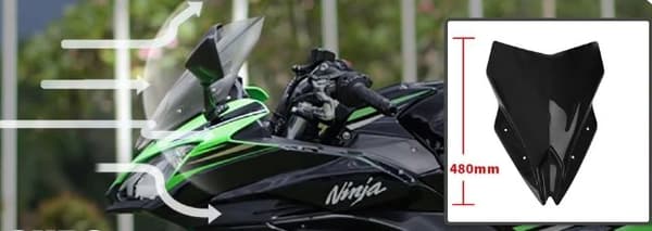 TopX TILLBEHÖR VINDRUTA KAWASAKI NINJA 650 17 19 KÅPA SLÄPPT