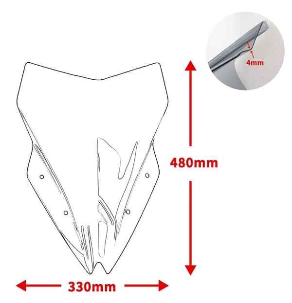 TopX TILLBEHÖR VINDRUTA KAWASAKI NINJA 650 17 19 KÅPA SLÄPPT