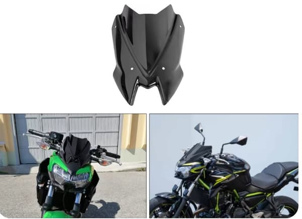 TopX TILBEHØR FORRUDE HØJDE 32CM KAWASAKI Z 650 Z650 20 24 KÅBE HIT