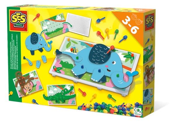 SES Mosaic peg board animal puzzles