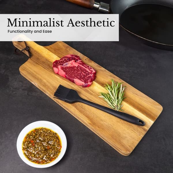 Silicone Spatula Set i 6 delar i svart Non-stick Baking Utensils for Cooking Baking Stirring Dressing Värmebeständig