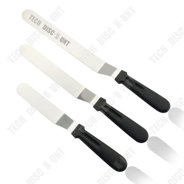 Vikbar spatel - TD® - Set med 3 - Rostfritt stål - Tårtdekoration - Halkfri