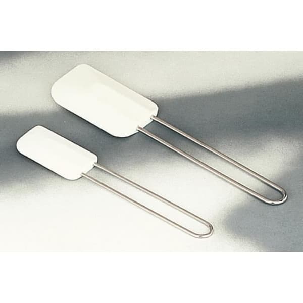 VIT SILIKONSPATEL MED HANDTAG AV ROSTFRITT STÅL - DIMENSIONER 5 X 26 CM AV ÖVER KVALITET - TÄKER I DISKMASKIN