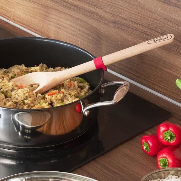 TEFAL INGENIO Vinklad spatel i bokträ och platinasilikon 32 cm K2303314