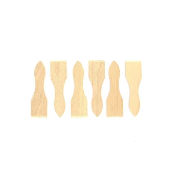 Set med 6 raclette-spatlar i trä 13 cm FSC Fackelmann