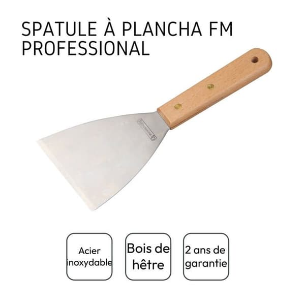 Spatula - FM Professional - ref. 21549 - Bøk - Rustfritt stål - 23,5 cm