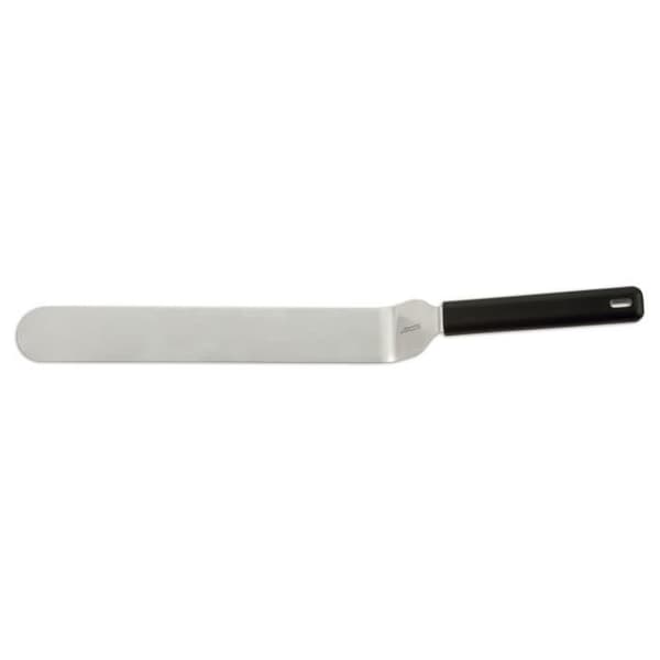 Vinklad spatel med blad av rostfritt stål svart handtag-20cm