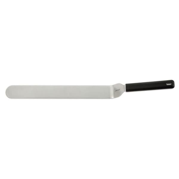 Vinklad spatel med blad av rostfritt stål svart handtag-25cm