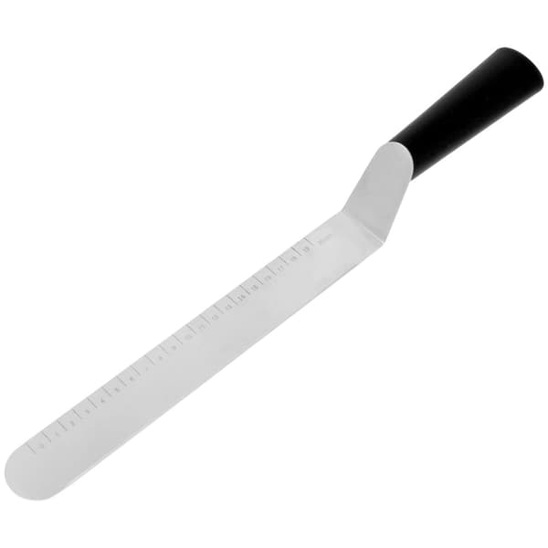Konfekturespatel buet kniv med skala 25 cm